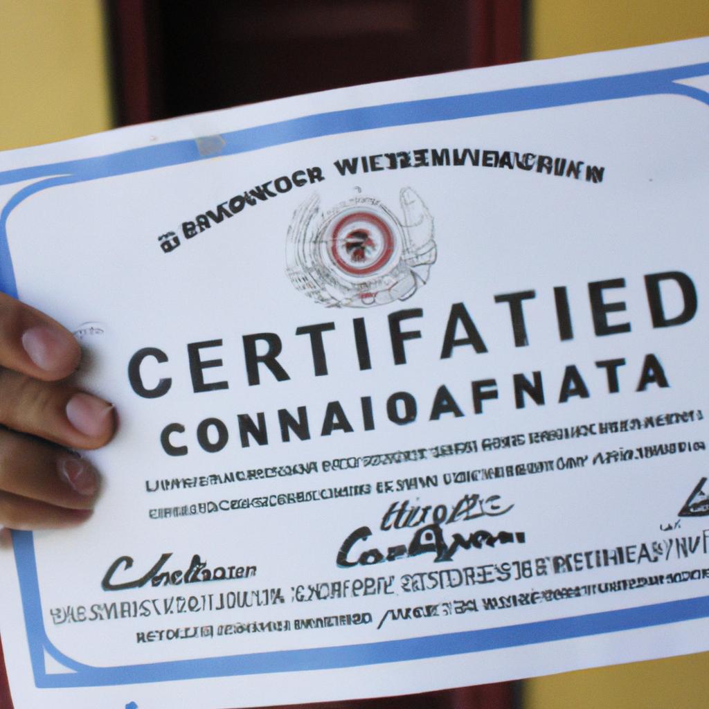 Person holding certification and reputation